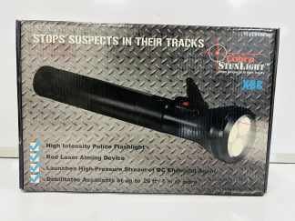 Lote #072a - Linterna a batería de litio con láser y lanzador de gas pimienta, en metal - Cobra Stunlight