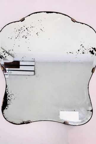 Lote #048 - Espejo biselado estilo francés - tiene humedad en el azogue - 49x52cm