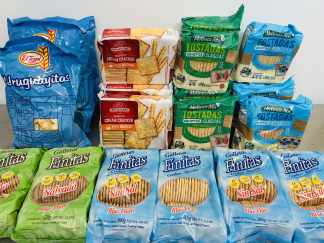 Lote #001 - 21 paquetes de galletas y tostadas - con y sin sal