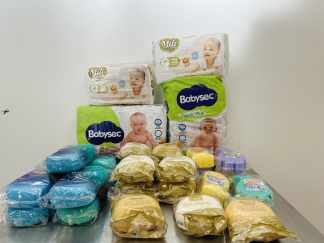 Lote #073 - Pañales BabySec talle M y G - bombachas descartables "Mili" talle P - 35 esponjas de baño