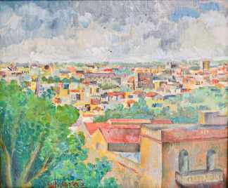 Lote #016 - Óleo sobre cartón firmado abajo L. A Laiño año 1982 - 54x45cm - 64,5x56cm