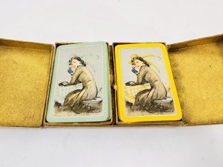 Lote #067 - Caja con dos juegos de cartas de póker marca Waddington de los años 40s