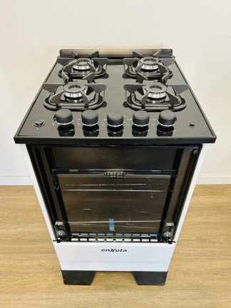 Lote #124 - Cocina a gas Enxuta con grill y encendido eléctrico, modelo CENXV27542W - Falta vidrio de horno