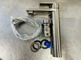 Lote #028 - Canilla para lavatorio alta en acero inoxidable marca Rozen - sin uso