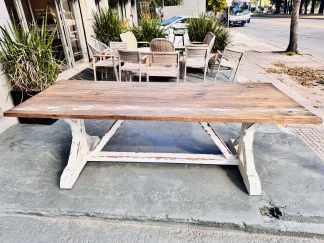 Lote #168 - Mesa de barbacoa estilo campo en madera maciza - 240x100x78cm