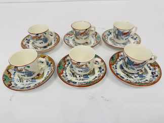 Lote #008 - Seis tazas de café con sus seis platillos Boch La Louviere, origen Bélgica