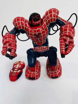 Lote #062 - Robosapiens del Hombre Araña con control funcionando - falta tapa de las pilas - 37cm