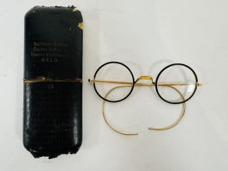 Lote #078 - Par de lentes infantiles con marco de bronce y estuche - 11cm