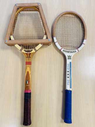 Lote #141 - 2 raquetas vintage en madera Dunlop y Montana  - 69cm