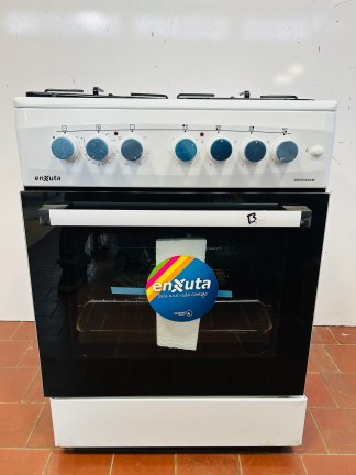 Lote #028 - Cocina combinada Enxuta 4 hornallas (3 a gas y 1 eléctrica) Mod: CENX5646W - 60x60x86cm
