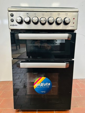 Lote #004 - Cocina Doble Horno con cuatro hornallas Enxuta  (3 a gas y 1 eléctrica) Mod:CENX650I - 50x60x89cm