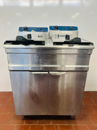 Lote #401 - Fritador en Ac/Inox eléctrico monofásico de 2 servicios - 70x56x100cm