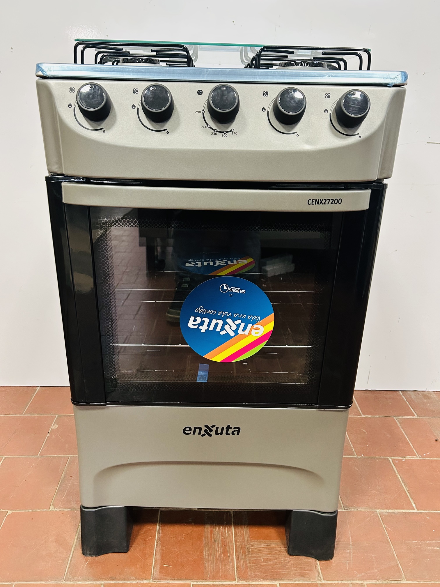 Lote #015 - Cocina a gas Enxuta cuatro hornallas Mod: CENX27200 - 48x50x88cm