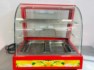 Lote #098 - Exhibidor de calientes ¨Flamemax¨ vidrio curvo - 66x50x61cm