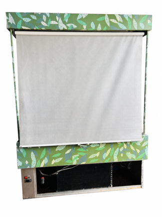 Lote #102 - Exhibidor de lacteos refrigerado en Ac/Inox con cortina - 145x75x202cm