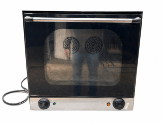 Lote #094 - Horno eléctrico monofásico para 4 bandejas  PARA SERVICE, prende pero no calienta, tiene una visagra rota - 60x54x56cm