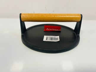 Lote #004 - Prensa de hierro para hamburguesas 18cm - Acerinox