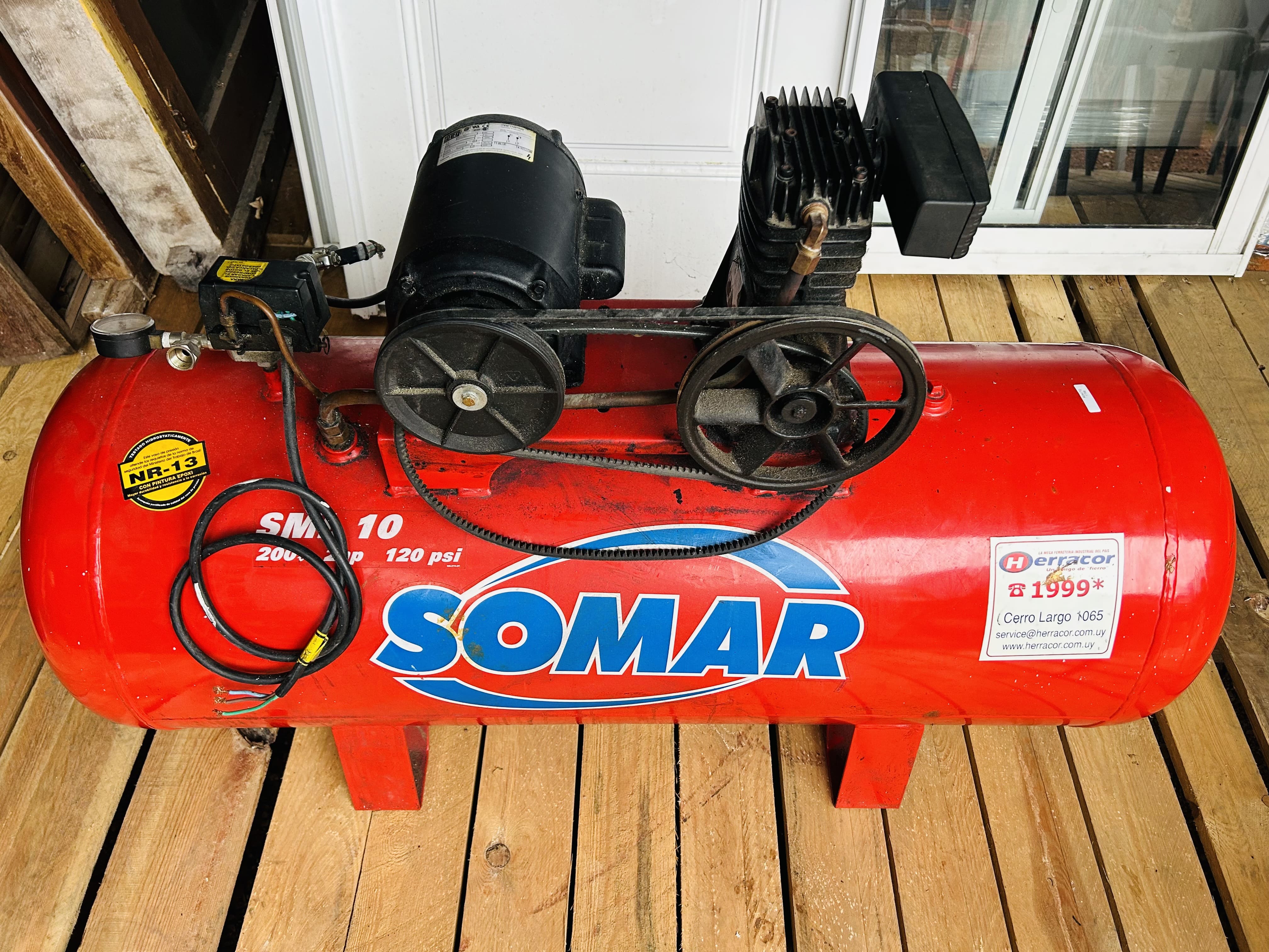Lote #055 - Comprensor Somar - SML10 - 200L - 2HP - 120PSI - poco uso
