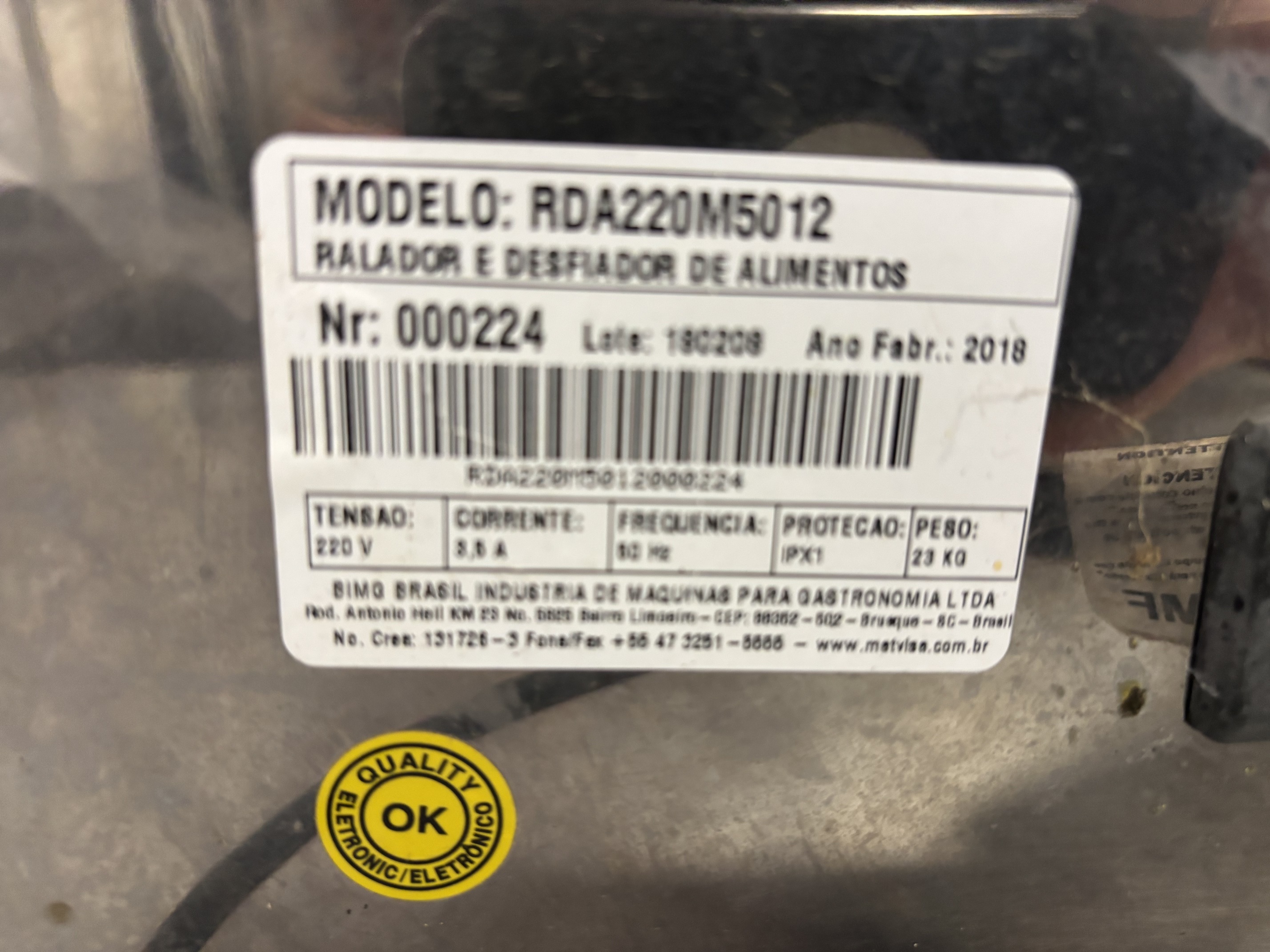 Lote #052 - Procesadora de alimentos ¨BIMG¨ en Ac/Inox, modelo : RDA220M5012 - 3 discos - Imagen 4