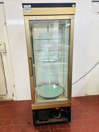 Lote #076 - Vitrina refrigerada 4 caras ¨TEKNA¨con 6 estantes de vidrio (le falta las chapas cubre motor) - 65x65x194cm