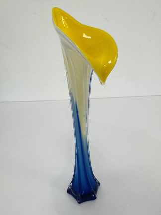 Lote #020 - Florero de cristal soplado murano tipo cala (origen Italia) - 39,5cm