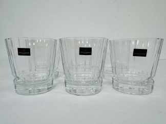 Lote #033 - Seis vasos de cristal marca Cristal d'Arques (origen Francia) de la linea Macassar inspirada en el estilo Art Deco - Sin uso, 320 ml