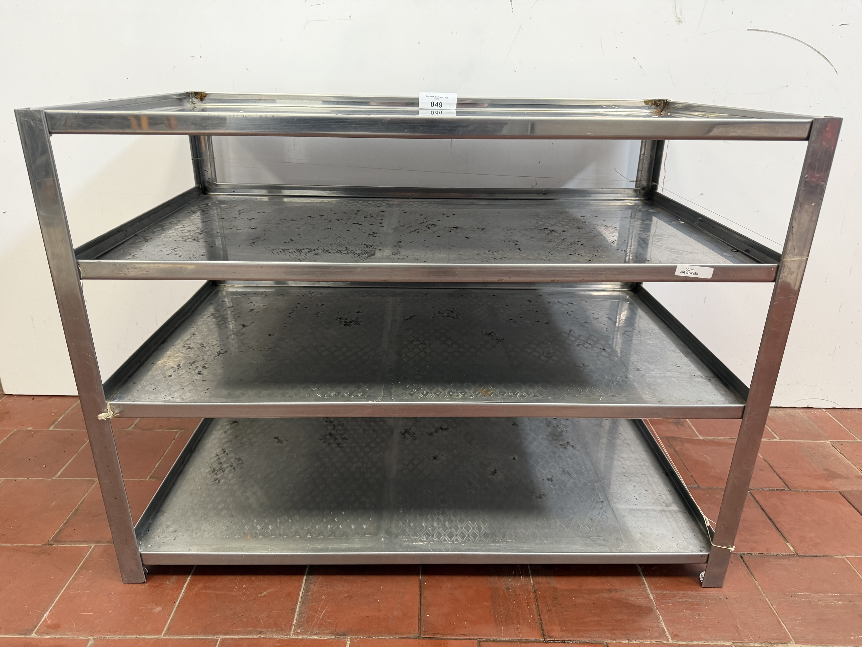 Estantería de Acero Inoxidable con 4 Niveles - 80x48x60cm